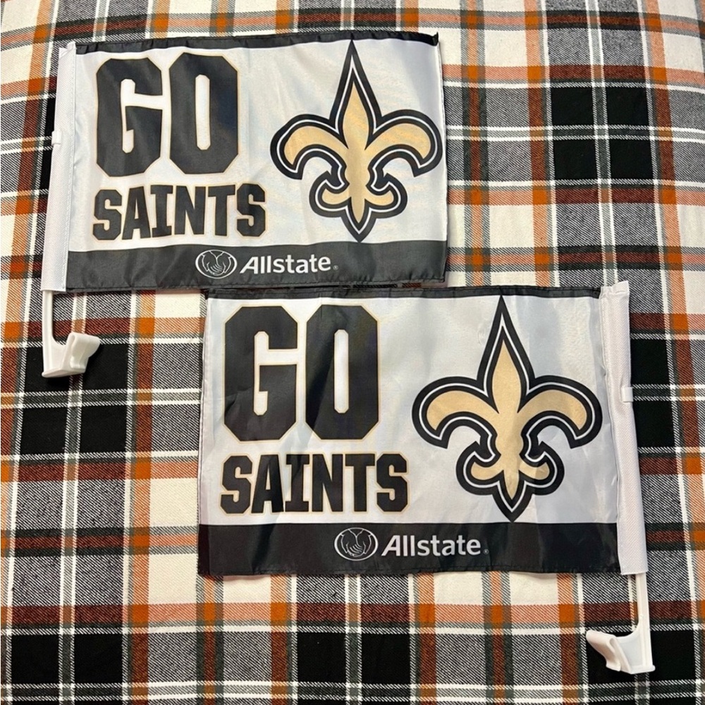 Set of 2 “Go Saints” Car Flags